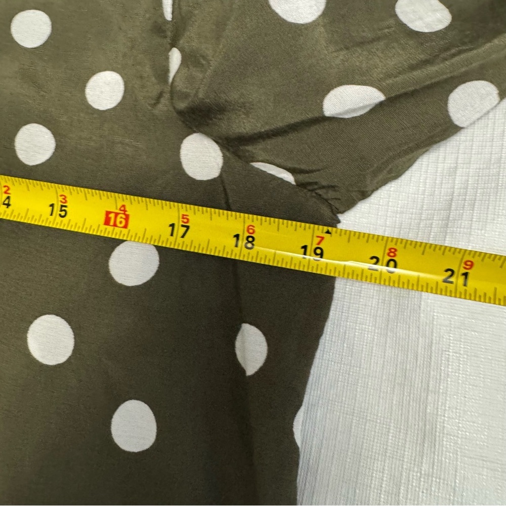 Kaffe Olive Polka Dot Blouse Size 36 Small -Medium - Picture 8 of 10